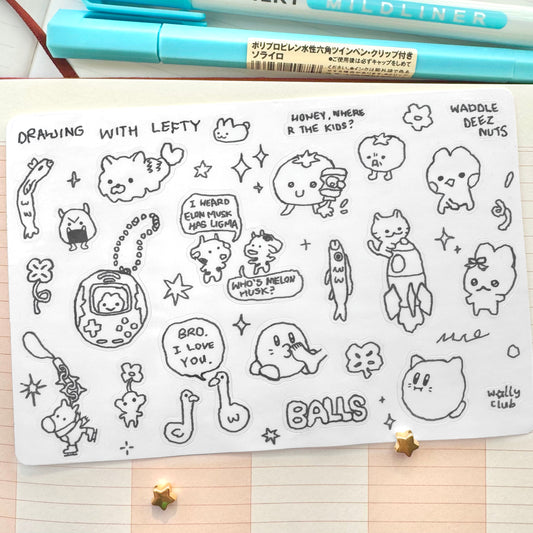 Lefty Doodles Sticker Sheet
