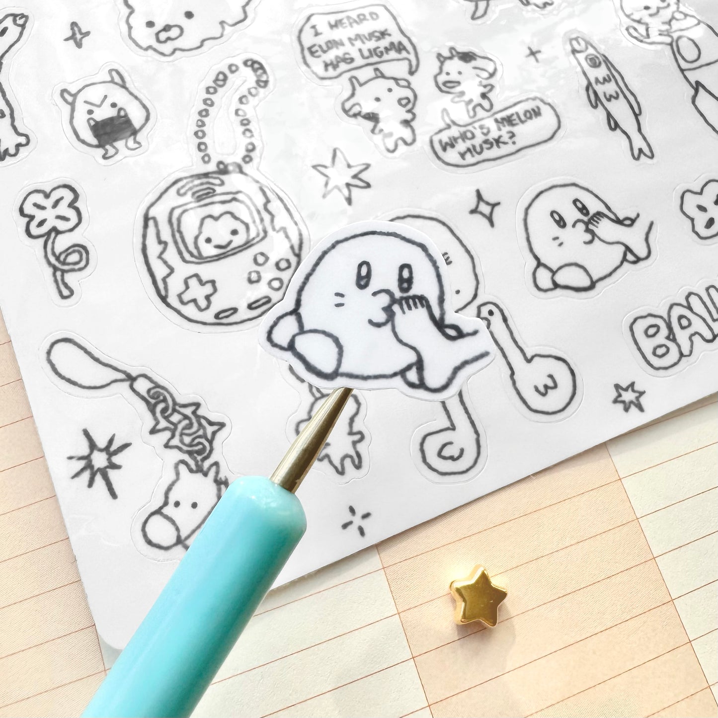 Lefty Doodles Sticker Sheet