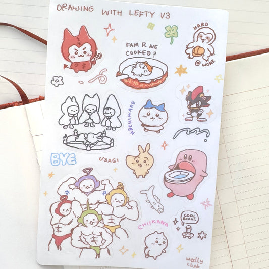 Lefty Doodles V3 Sticker Sheet